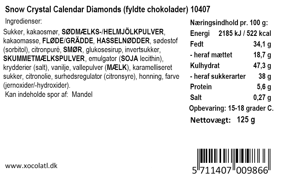 Xocolatl julekalender – Små fyldte chokolader – visning 3