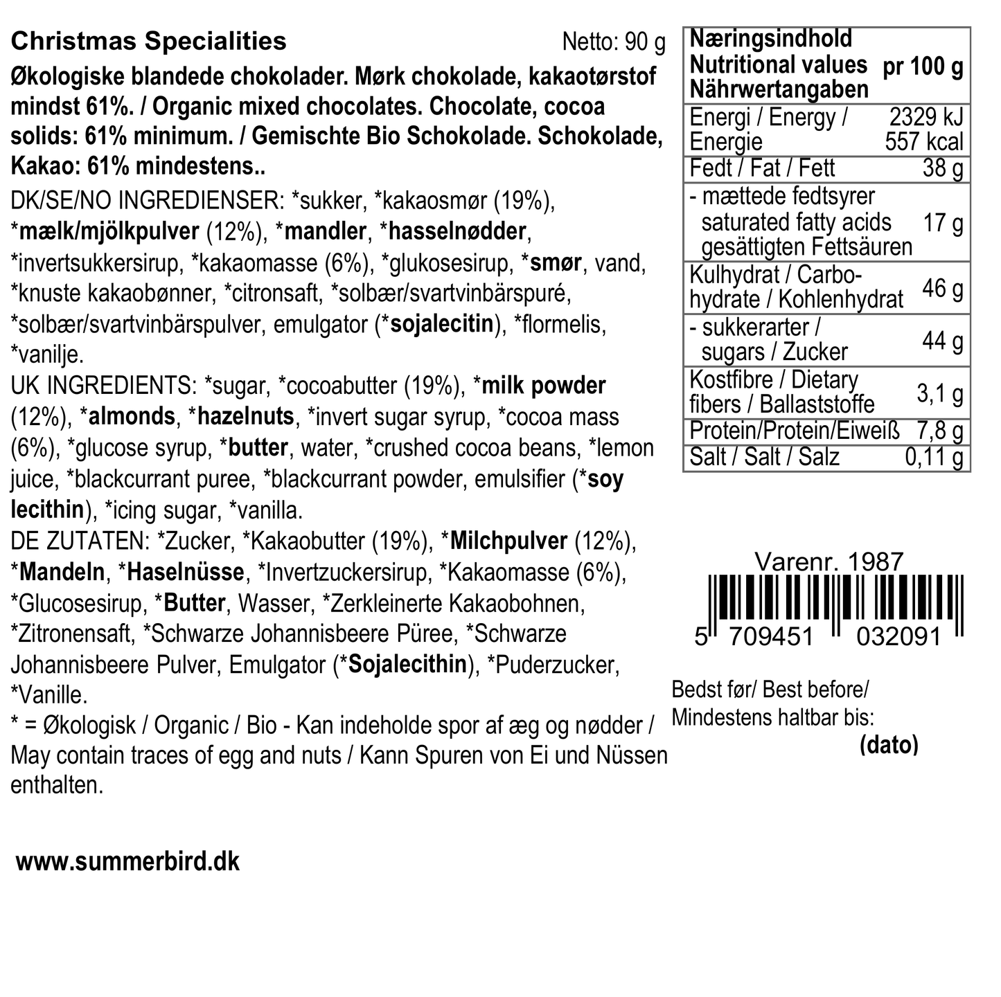 Christmas Specialities gaveæske fra Summerbird