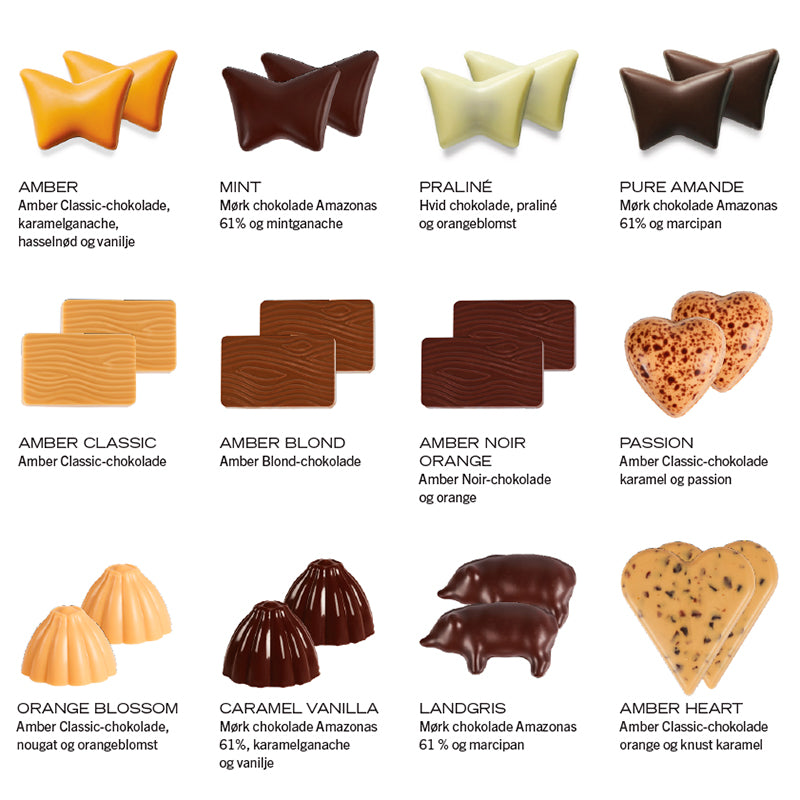 Summerbird julekalender med fyldte chokolader og små barer – økologisk luksuschokolade til 1-2 personer.