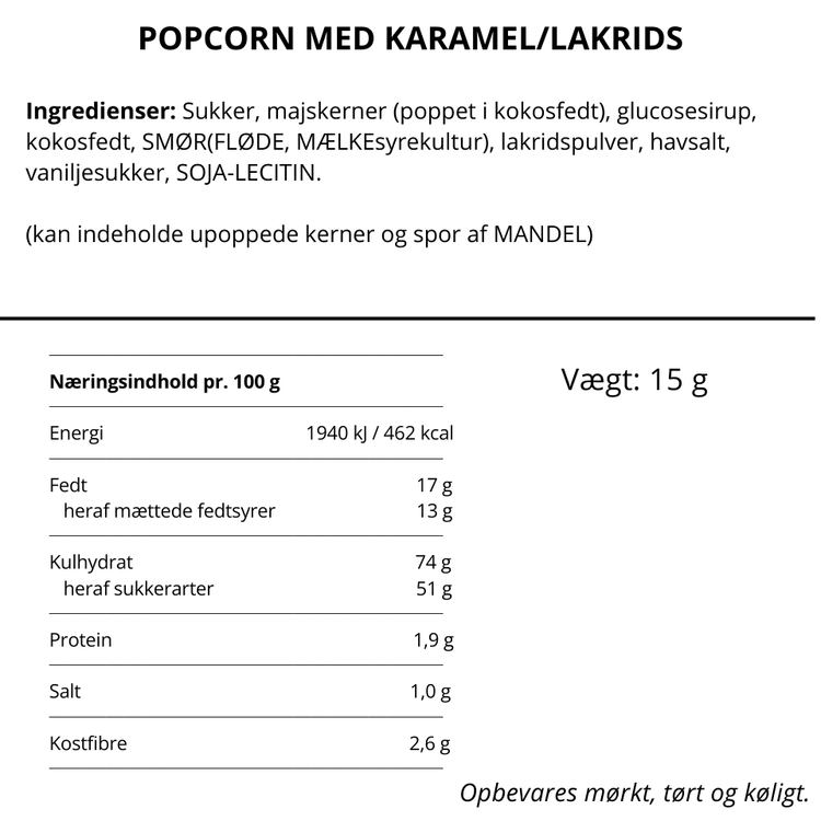 Popcorn med lakrids, No Crap Flowpack