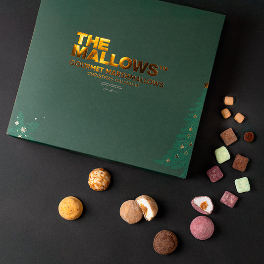 Julekalender The Mallows Mix med skumfiduser. Find den hos Delikatessehuset.