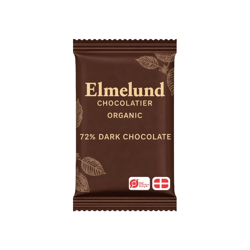 Økologisk mørk mini-chokolade fra Elmelund - enkeltindpakket 5 g