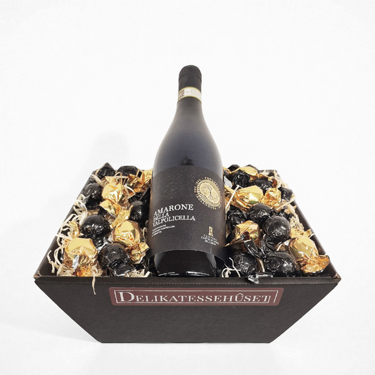 Julekurv med chokolade og rødvin