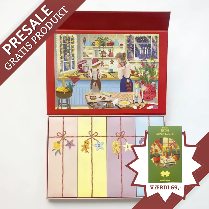 ViSSEVASSE adventskalender med fire puslespilsæsker