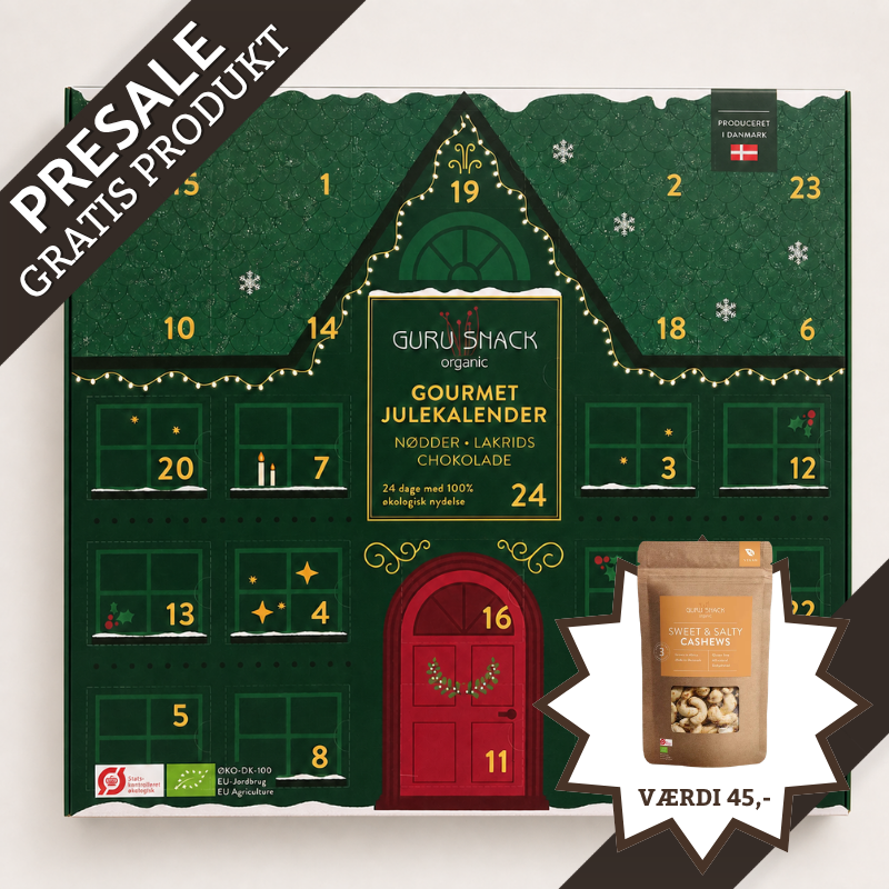 Guru Snack julekalender med 24 søde og salte overraskelser – presale 2026