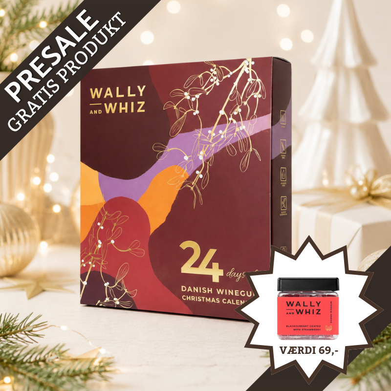 Wally & Whiz rød vingummijulekalender – presale 2026