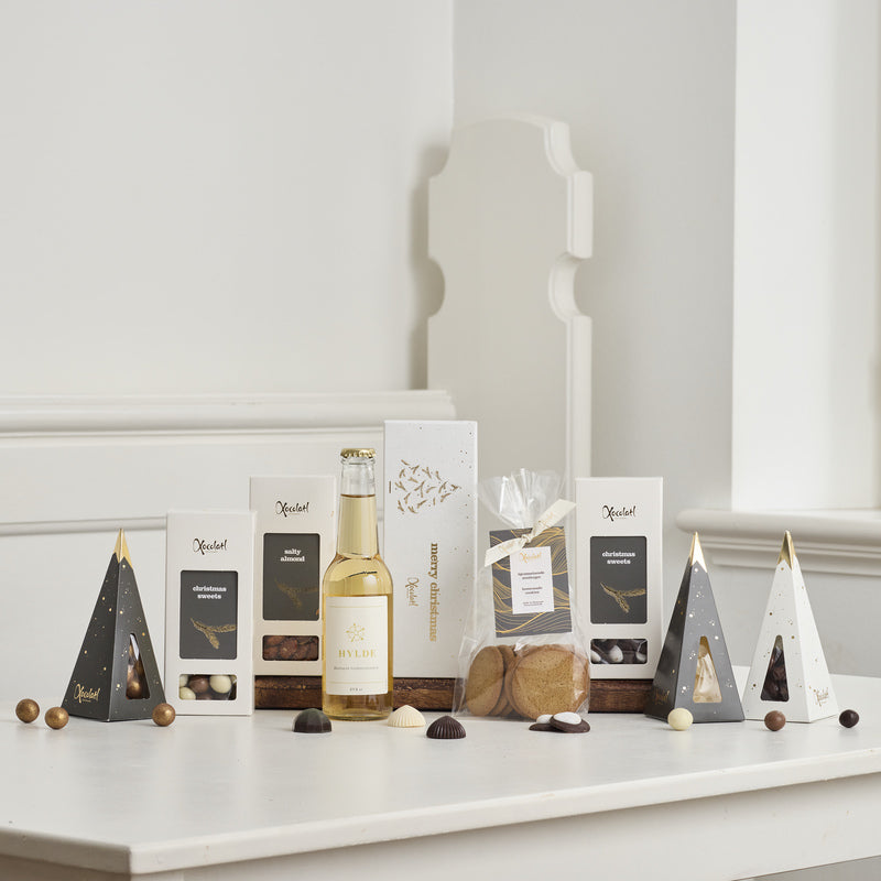 Julegave med hyldeblomstsaft og søde sager til jul – Xocolatl Winternight