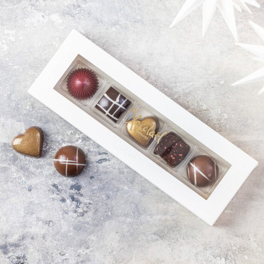 Xocolatl gaveæske med 5 fyldte chokolader