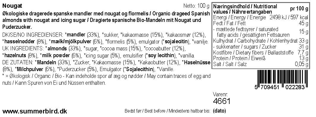 Nougat mandler fra Summerbird