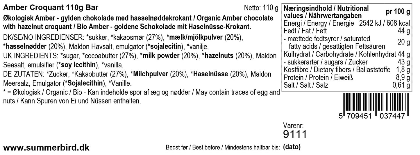 Chokoladeplade, Amber Croquant fra Summerbird