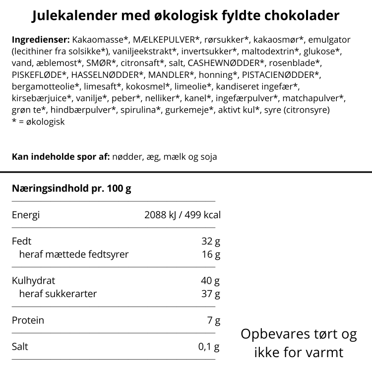 Anker Chokolade julekalender – Fyldte chokolader – visning 2