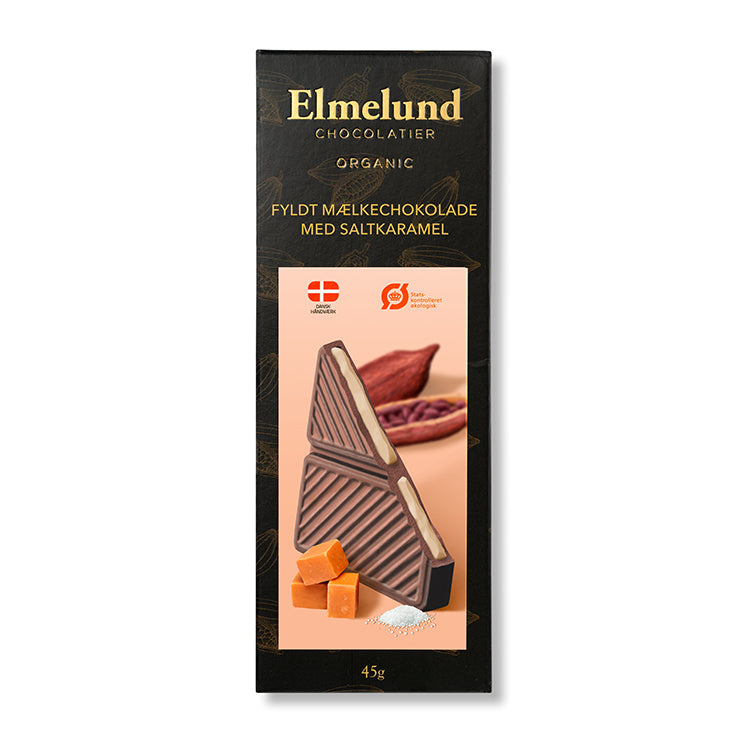 Elmelund mælkechokolade med flydende saltkaramel 45 g
