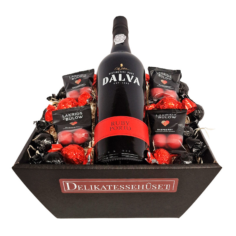 Gavekurv med portvin, lakrids og chokolade