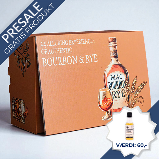 MacY julekalender med amerikansk-inspirerede whiskyer – 24 låger med Bourbon og Rye, daglige smagsoplevelser og QR-kode til viden og videoer om hver whisky	