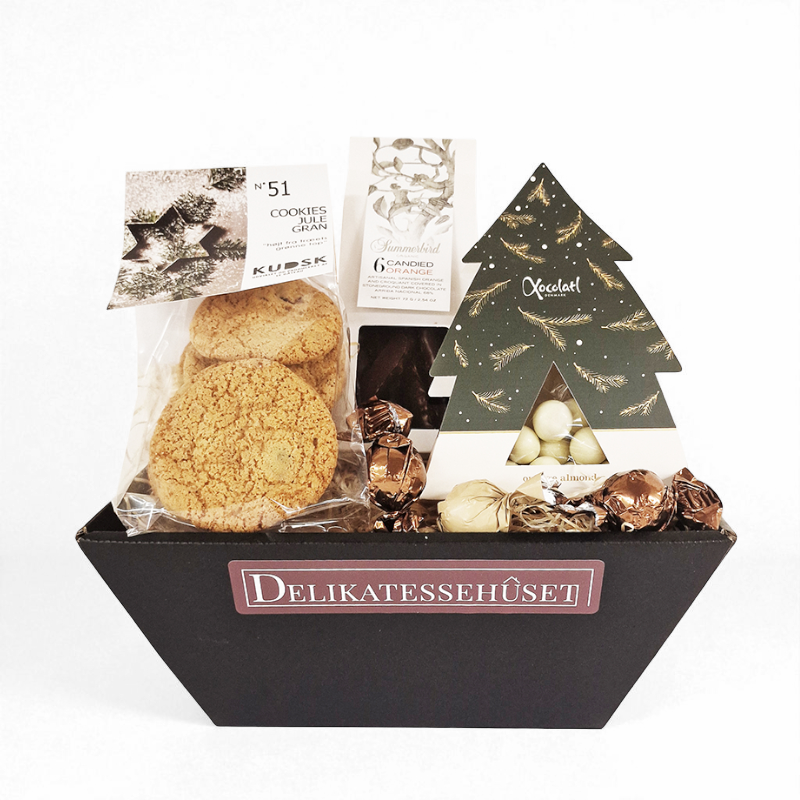 Lille julekurv fyldt med lækkerier