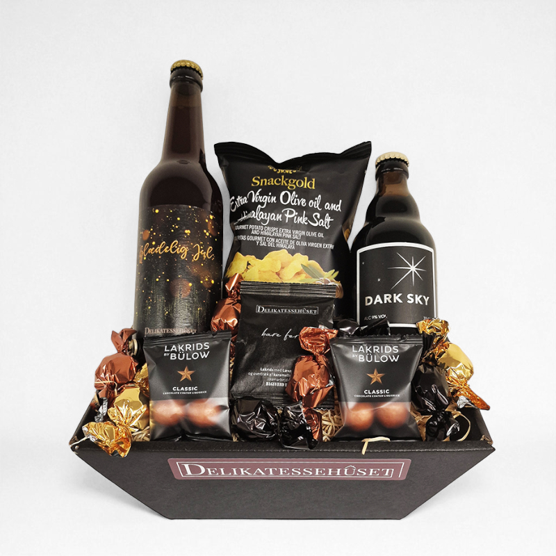 Julekurv til voksne med danske specialøl og lakrids