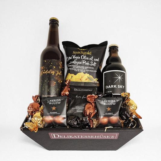 Julekurv til voksne med danske specialøl og lakrids