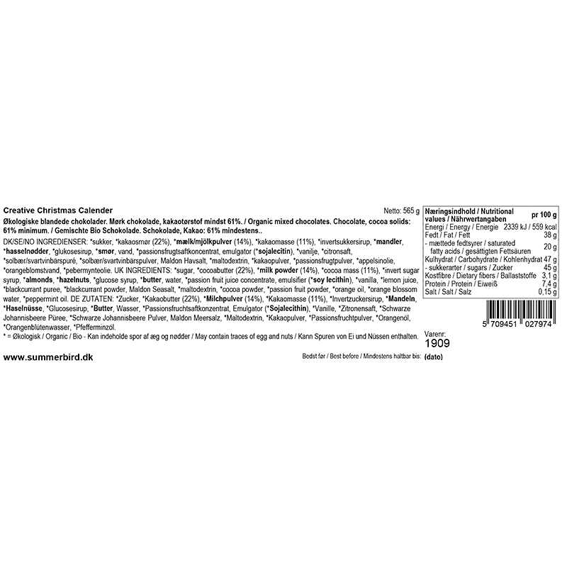 Summerbird julekalender – Refill med 48 chokolader