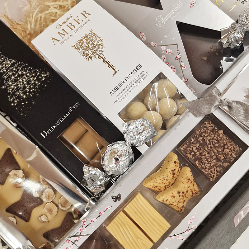 Gavekurv med rødvin og chokolade fra Summerbird