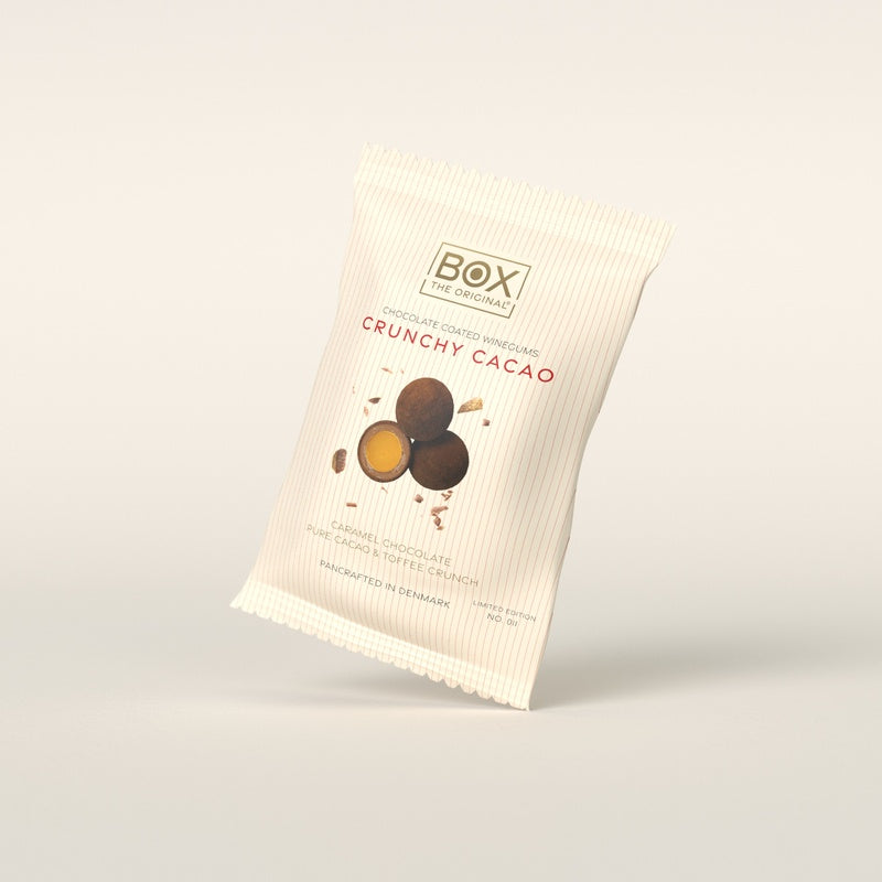 Crunchy Cacao 70 g fra Box The Original – vingummi i juleemballage