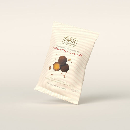 Crunchy Cacao 70 g fra Box The Original – vingummi i juleemballage