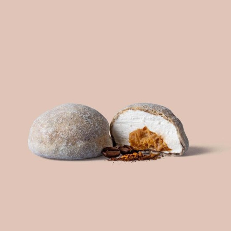 The Mallows karamelfyldte kaffe-skumfidus hel og overskåret