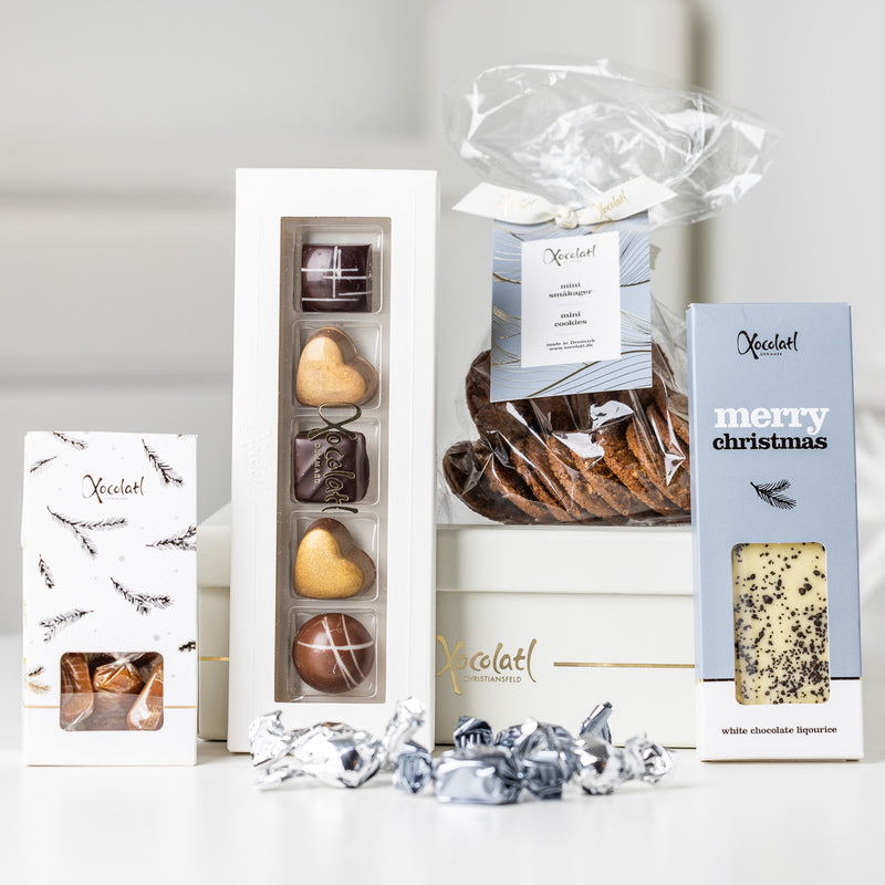 Xocolatl Christmas Box Grey i juleæske på 265 g